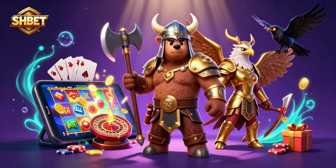 Engage with SHBET’s exhilarating online gaming experience featuring animated casino characters.