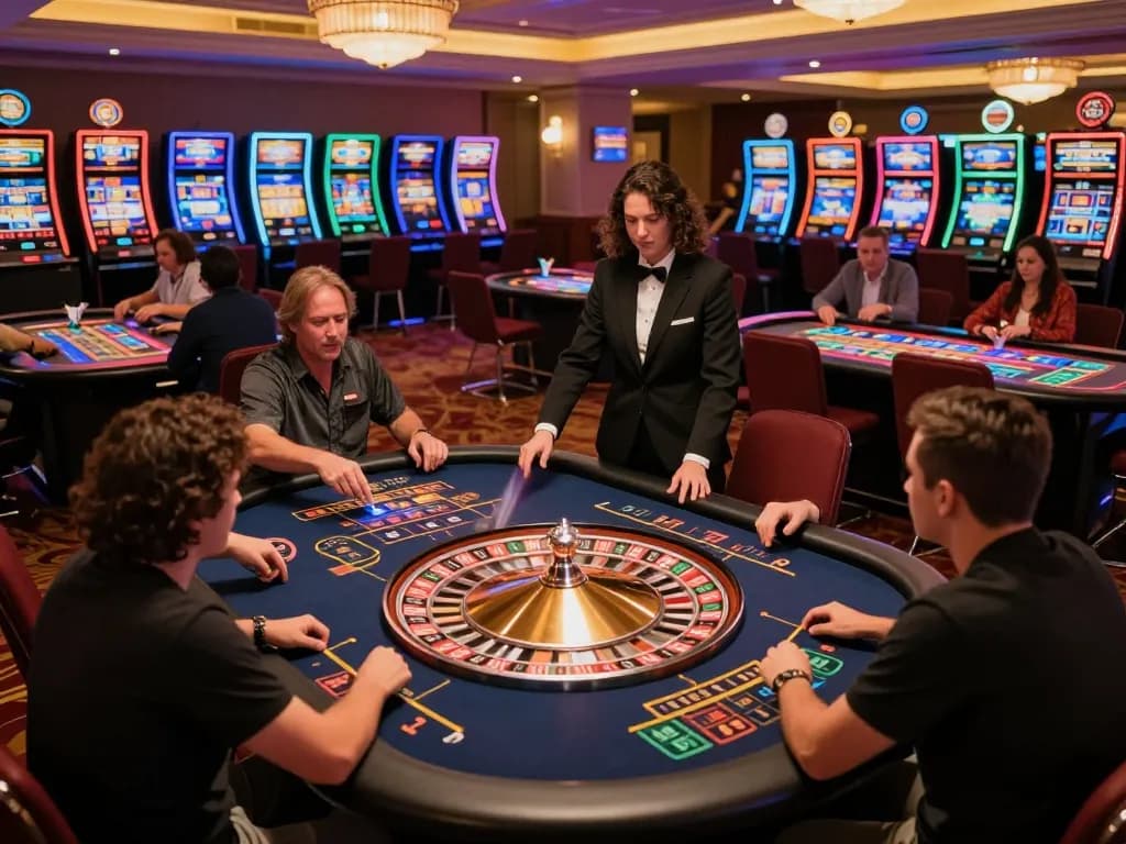Engaging roulette action at https://f1686s.com/ with vibrant casino atmosphere and active players.