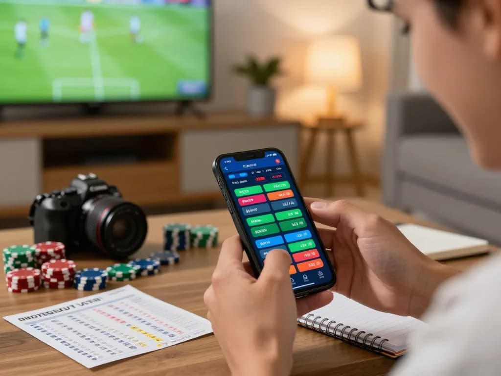 Engaging user on https://shbet.free/ betting on smartphone during exciting live sports event