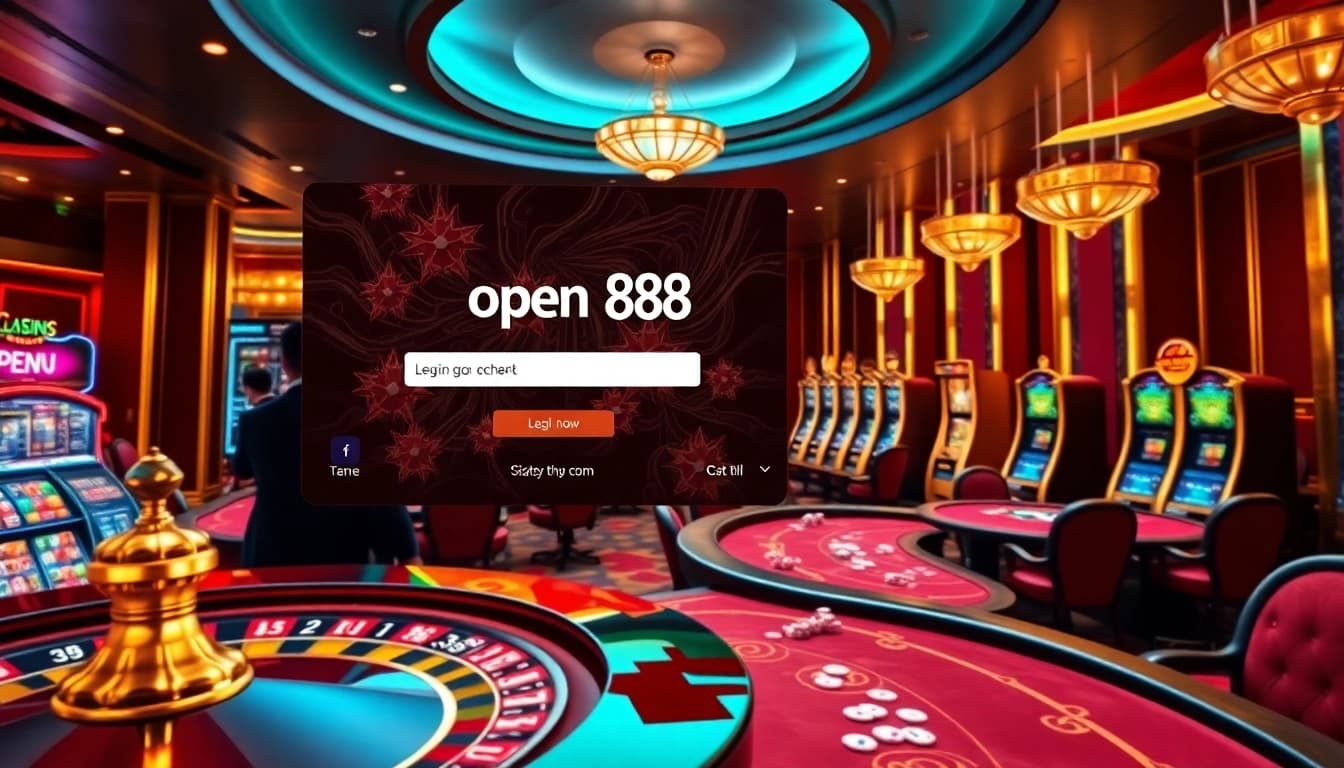 A players' lively casino login experience featuring Đăng Nhập OPEN88 on a stylish screen.