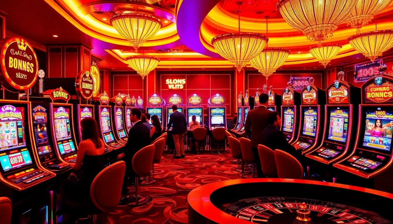 Players enjoying thrilling slot88 games at a luxurious casino.