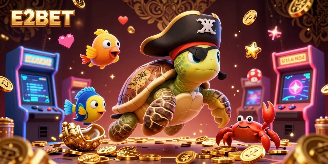 E2BET presents a thrilling gaming experience with vibrant, engaging characters in an exciting casino setting