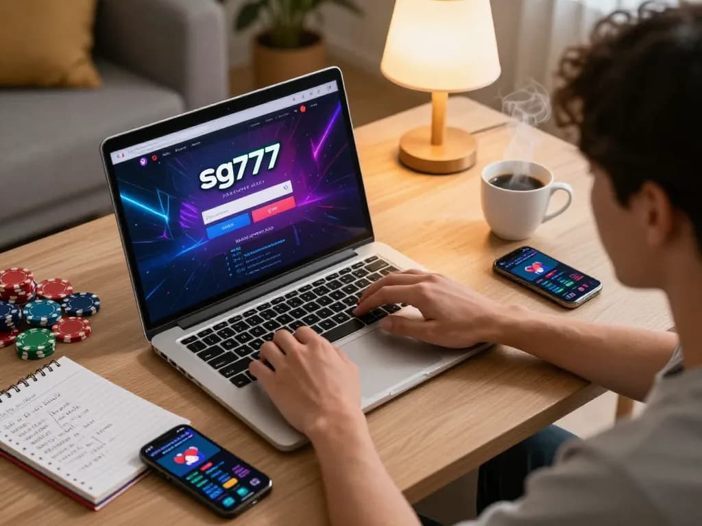 Logging into sg777 for online casino gaming with strategies and a cozy setting