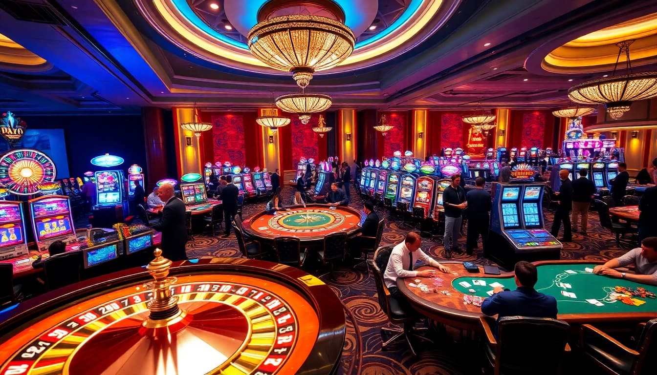 Players enjoying thrilling games at gg 88 casino with vibrant tables and exciting atmosphere.