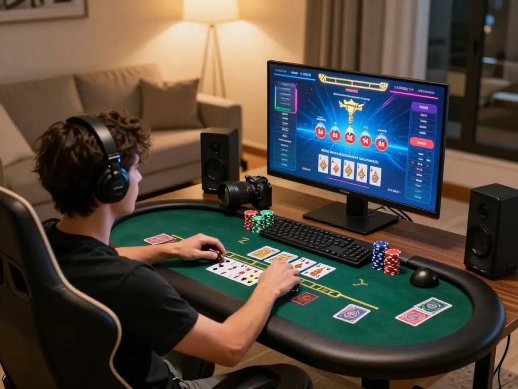 Engaging in live dealer blackjack through sc88.games on a modern home gaming setup.