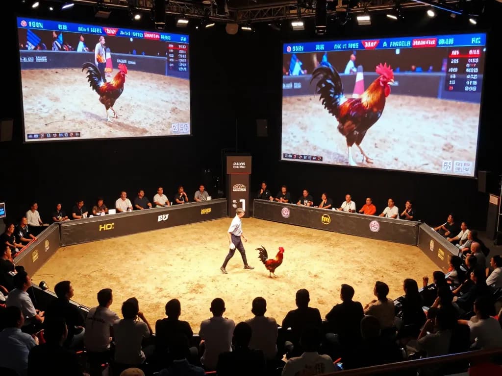 Witness the excitement of đá gà trực tiếp campuchia as two roosters battle in an HD live streaming match.