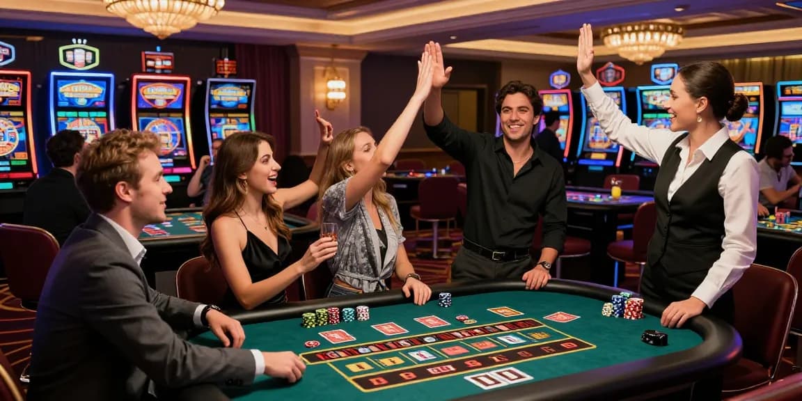 Exciting gambling experience at a 663 bet casino with players enjoying games