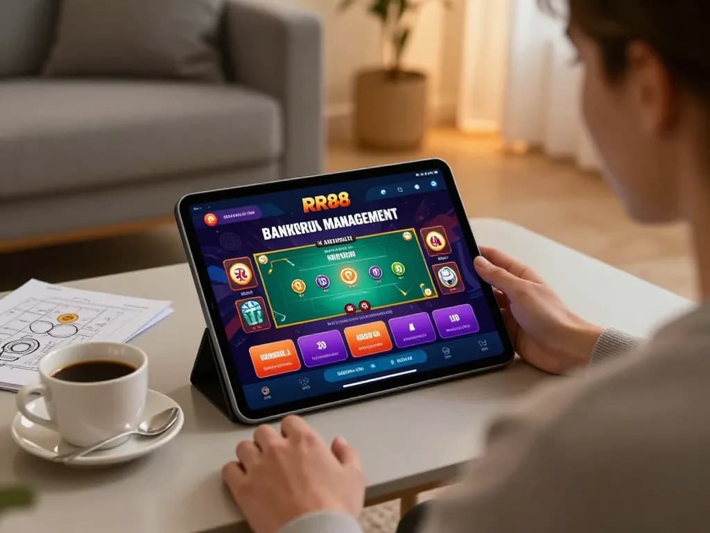 Engaging user playing on https://rr88co.net/ casino app in a cozy home setting.
