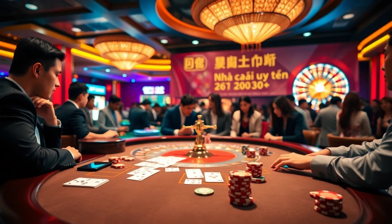 Experience top-tier gambling with Nhà cái uy tín, showcasing thrilling casino tables and professional players.