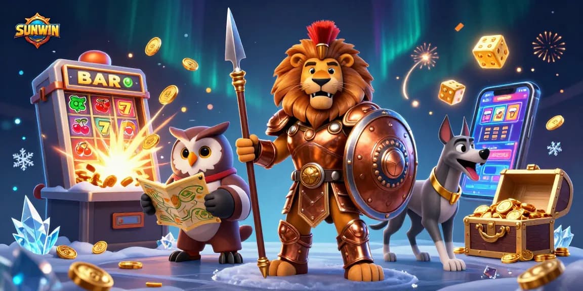 Spin and win big at SUNWIN with a vibrant 3D casino scene featuring thrilling gaming elements.