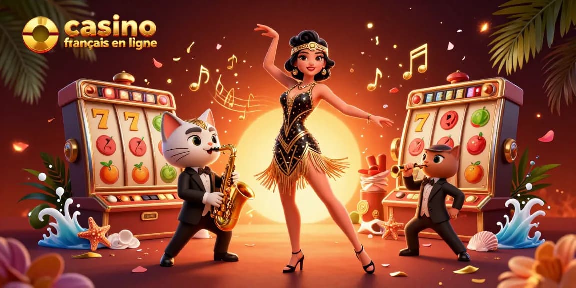Experience the thrill of casino francais en ligne with a vibrant illustration of joyful gaming.