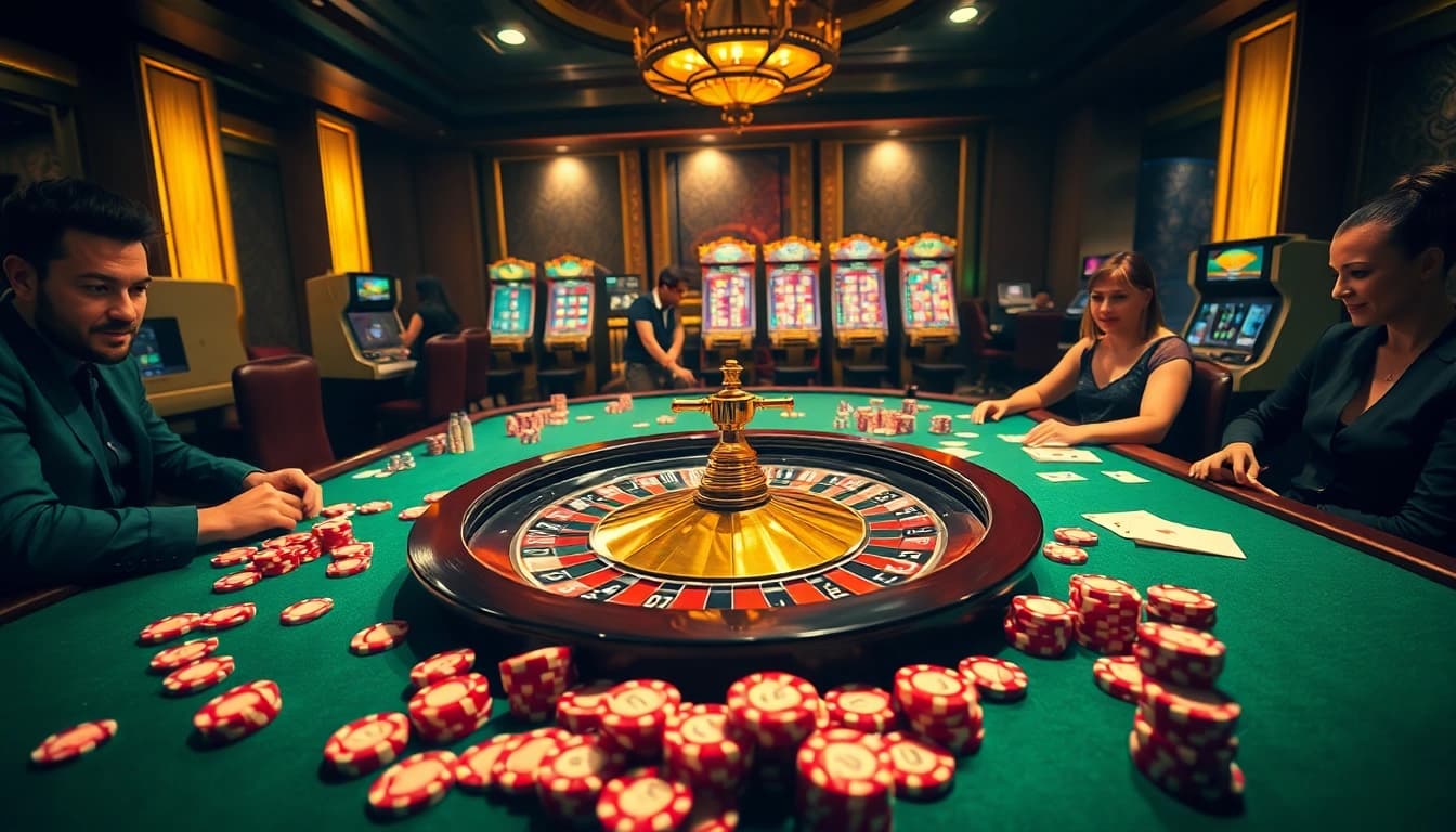 Engage with the excitement of a game bài đổi thưởng uy tín at a luxurious casino.