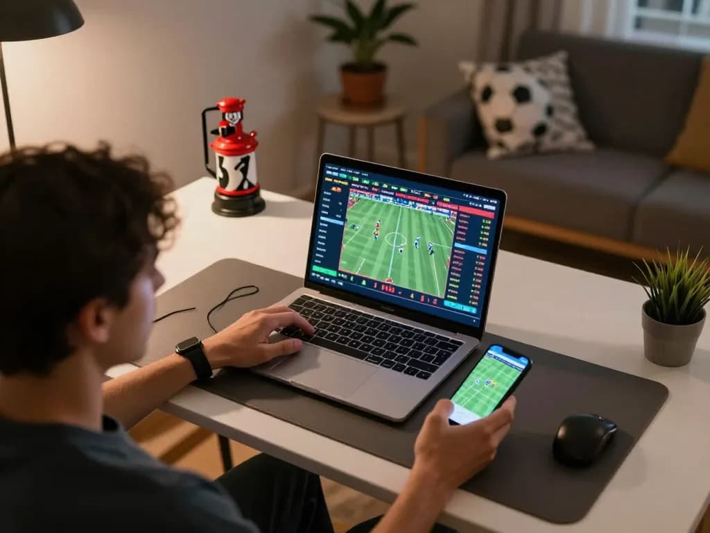 Engaging sports betting action on 789win with live odds displayed on laptop and phone.