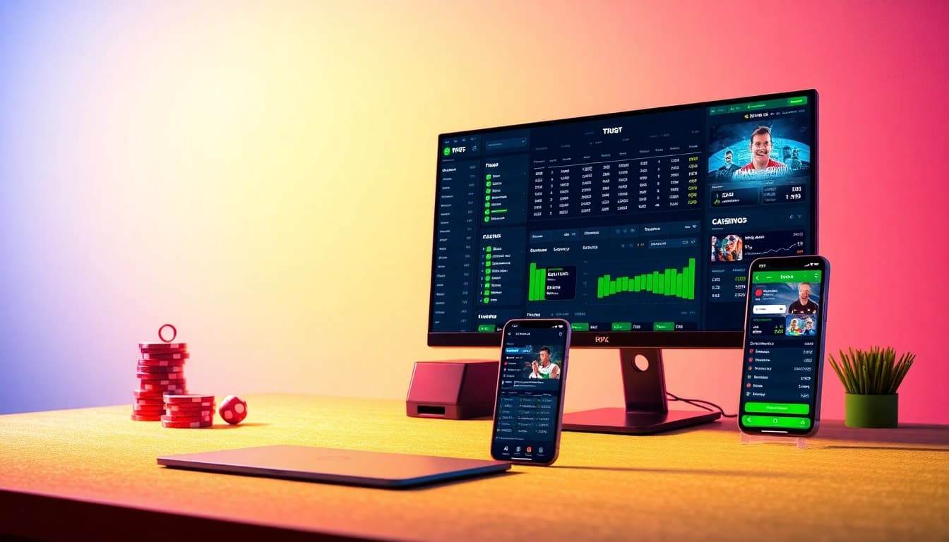 Dynamic interface of a trusted betting platform at https://nhacaiuytin.us.com/ highlighting sports and casino gambling.