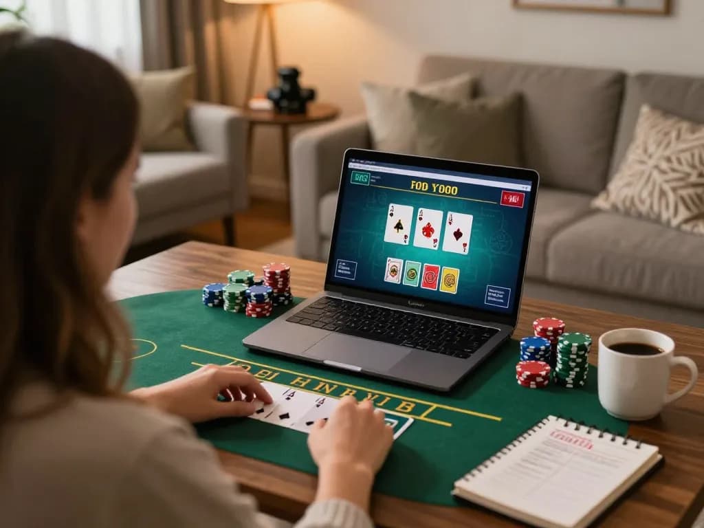 Engaging in a live dealer blackjack game at home on dash88, with chips and cards visible.