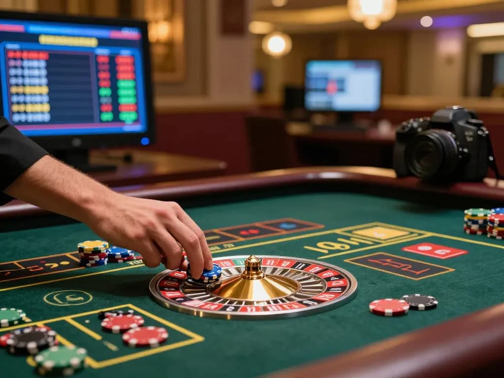 open88 player engaging in strategic betting on roulette at a modern online casino
