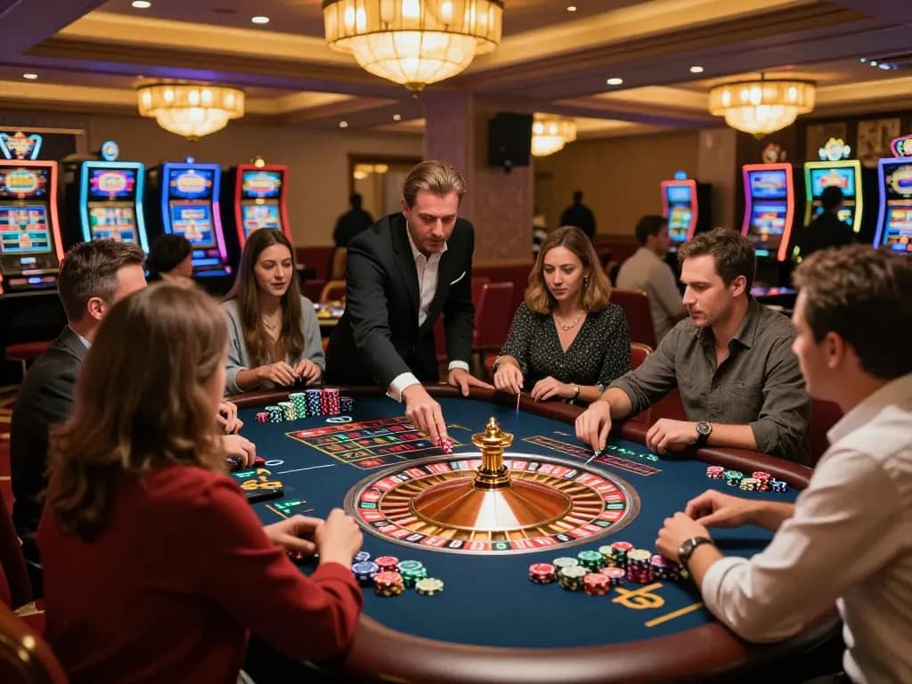 Pemain situs togel menikmati permainan roulette yang menarik dengan suasana meriah dan taruhan yang dinamis.