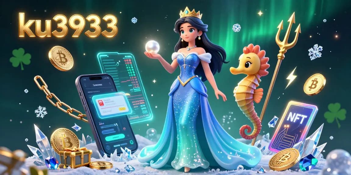 Engage with thrilling gameplay at ku3933, featuring a sparkling underwater scene with vibrant characters and crypto elements.