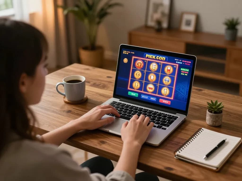 Engaging online gaming experience using link vào ku3933 on a laptop with vibrant slot machines displayed