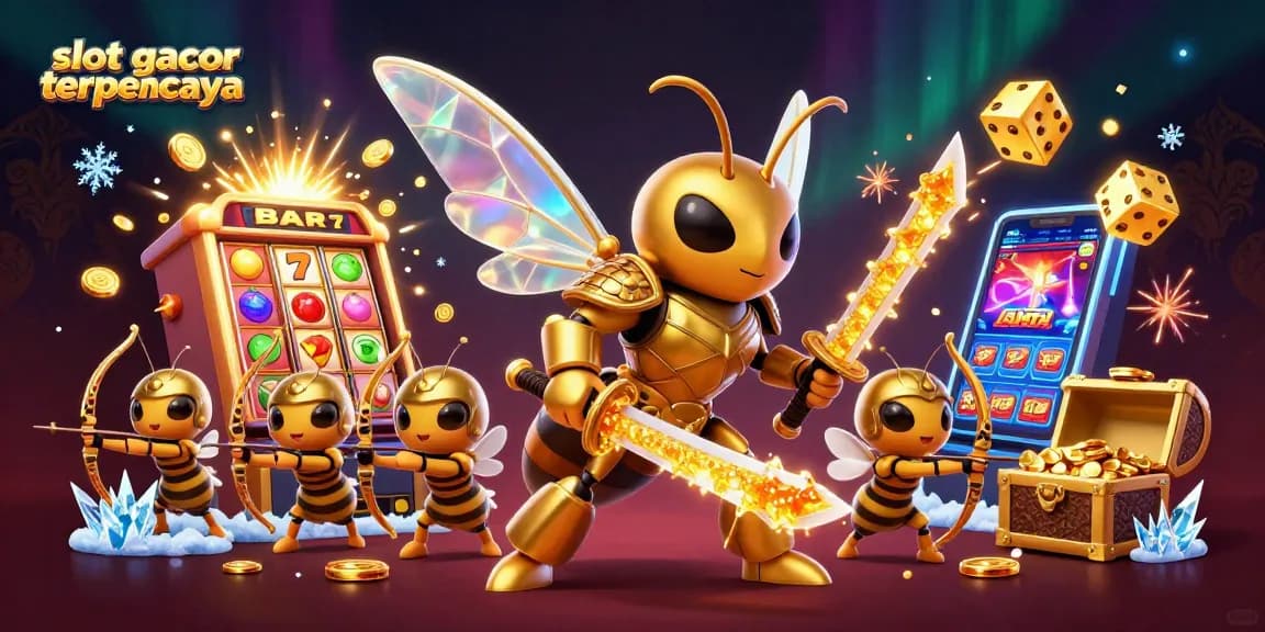 Experience thrilling wins with slot gacor terpercaya, featuring dynamic characters and vibrant casino elements.