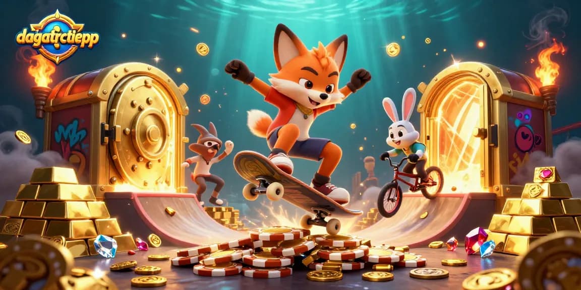 Experience exciting dagatructiepp action with a vibrant casino-themed illustration featuring dynamic characters and dazzling elements.