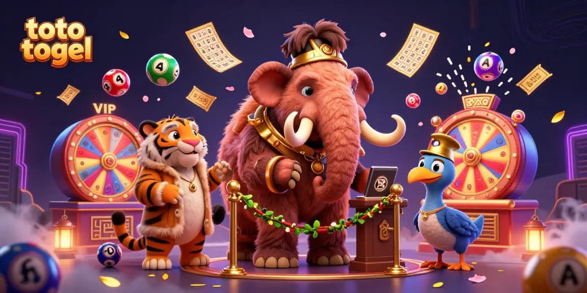 Play exciting toto togel lottery games surrounded by vibrant lottery balls and dazzling characters.