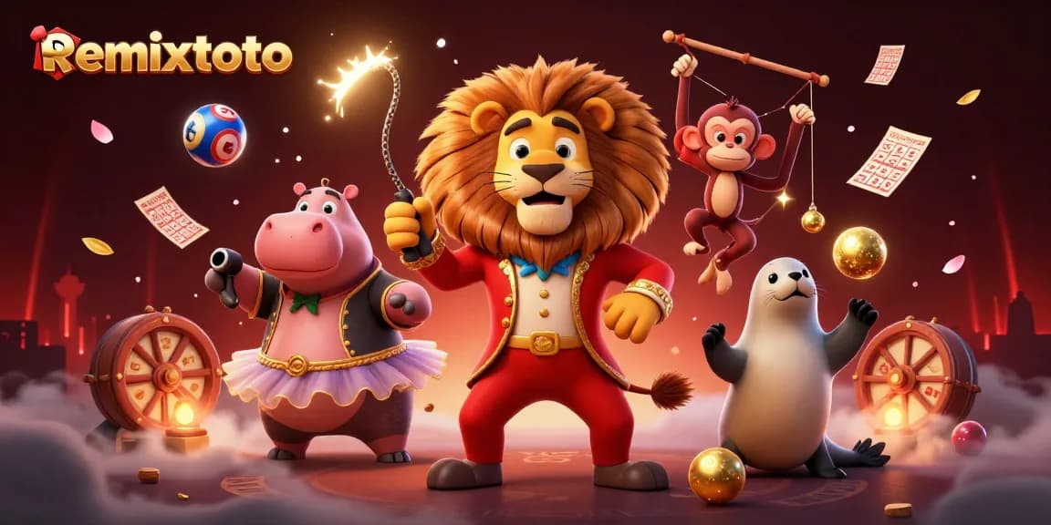 Experience lottery excitement with remixtoto characters and vibrant game elements.