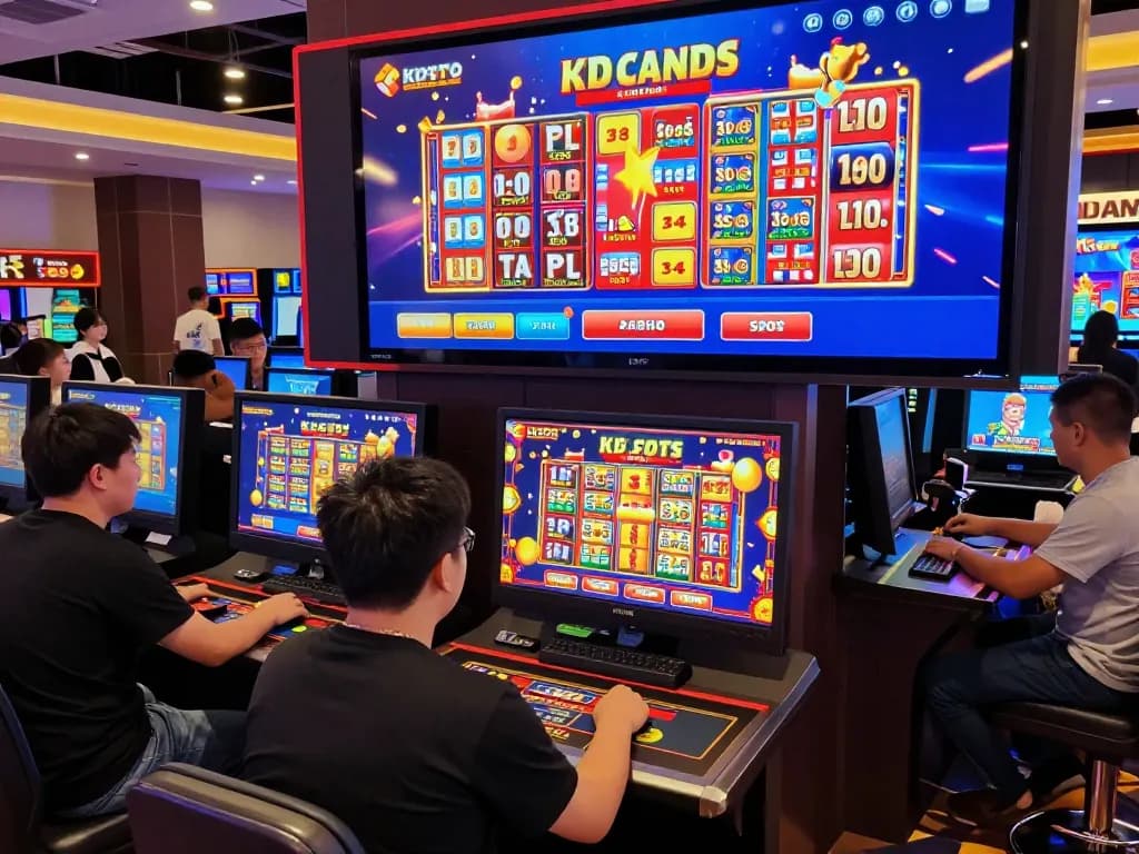 Engaged players exploring kdtoto's vibrant online games in a modern digital casino setting.