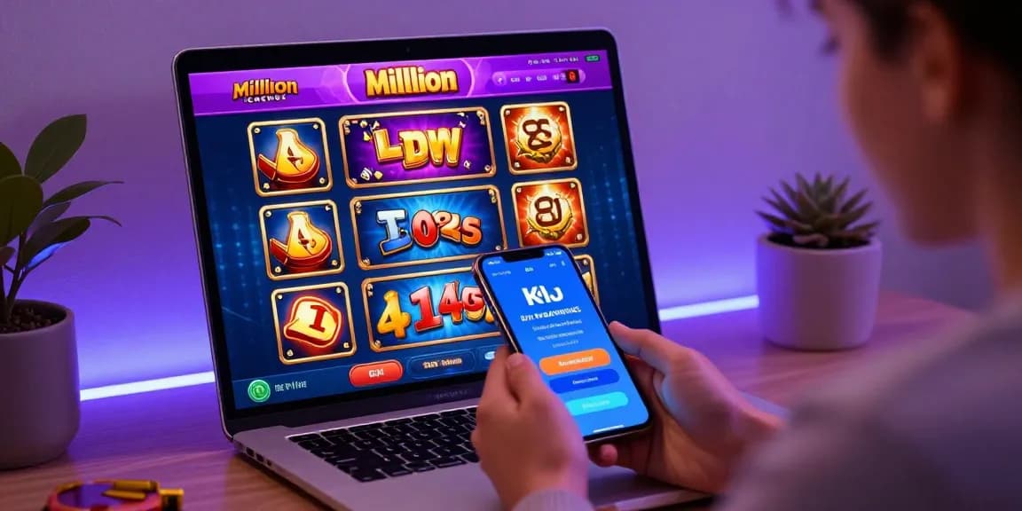 million casino login on a smartphone with vibrant game graphics