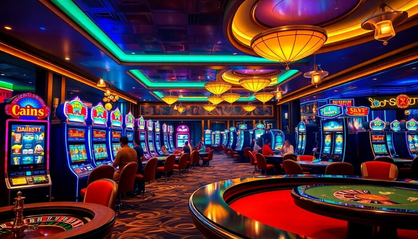 Experience the thrill of slot gacor bonus besar at a luxurious casino with vibrant slot machines.