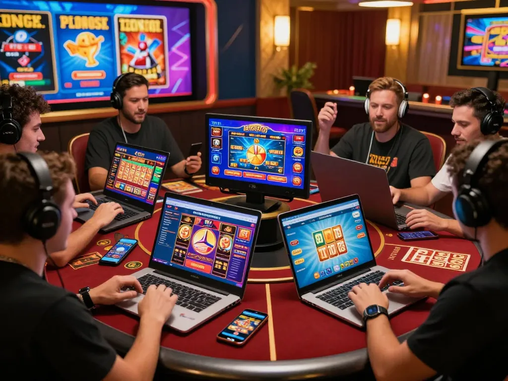 Exciting online gaming scene illustrating tv88 Trang chủ with diverse players enjoying safe betting on sports and casino games.