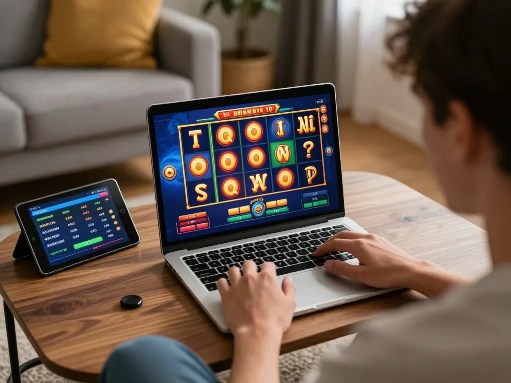 Gacor slots spinning on laptop screen during an engaging online gaming session