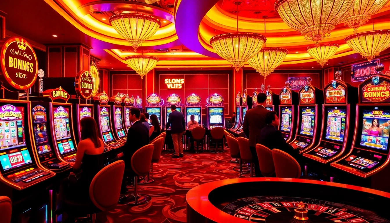 Players enjoying thrilling slot88 games at a luxurious casino.