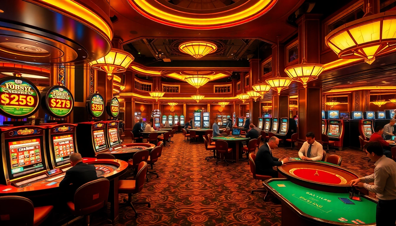 Players winning at 789P casino tables, surrounded by vibrant slot machines and roulette wheels.