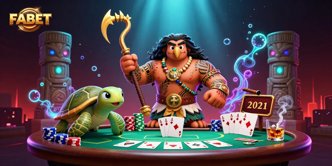 Engage with FABET's exciting poker action featuring a hawk demigod and vibrant casino elements.