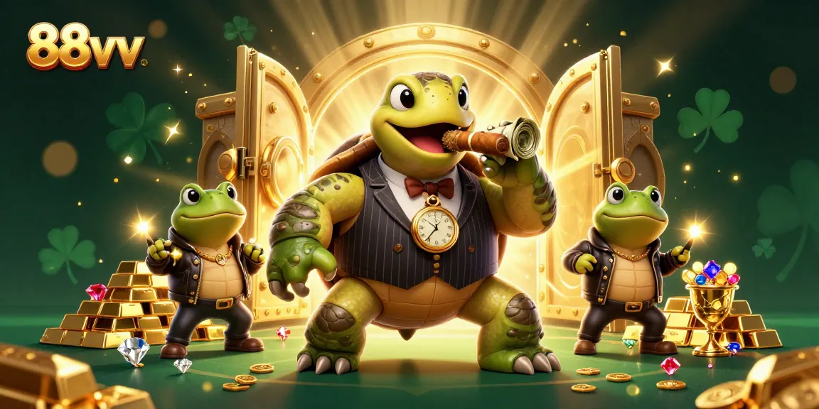 Experience thrilling wins with 88vv in this vibrant, action-packed casino illustration.