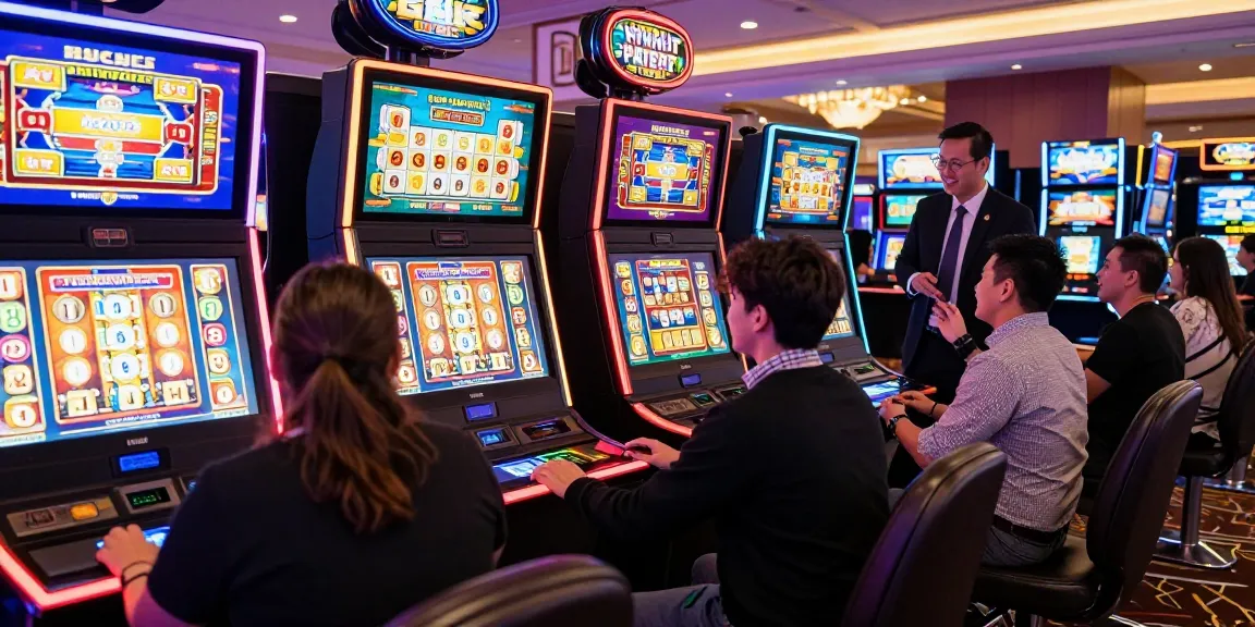 Exciting bonus buy slots gaming experience in a vibrant casino atmosphere.