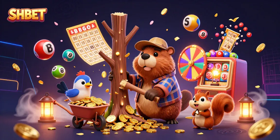 Engaging SHBET casino scene with a tree raining golden coins and vibrant game elements.