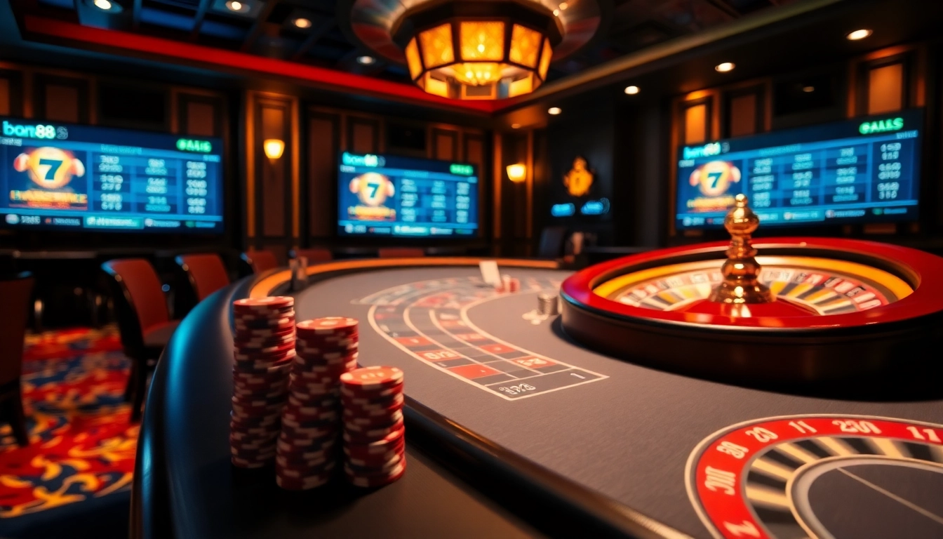 Experience thrilling games on bong88.casa with vibrant casino atmosphere and engaging dealer action.