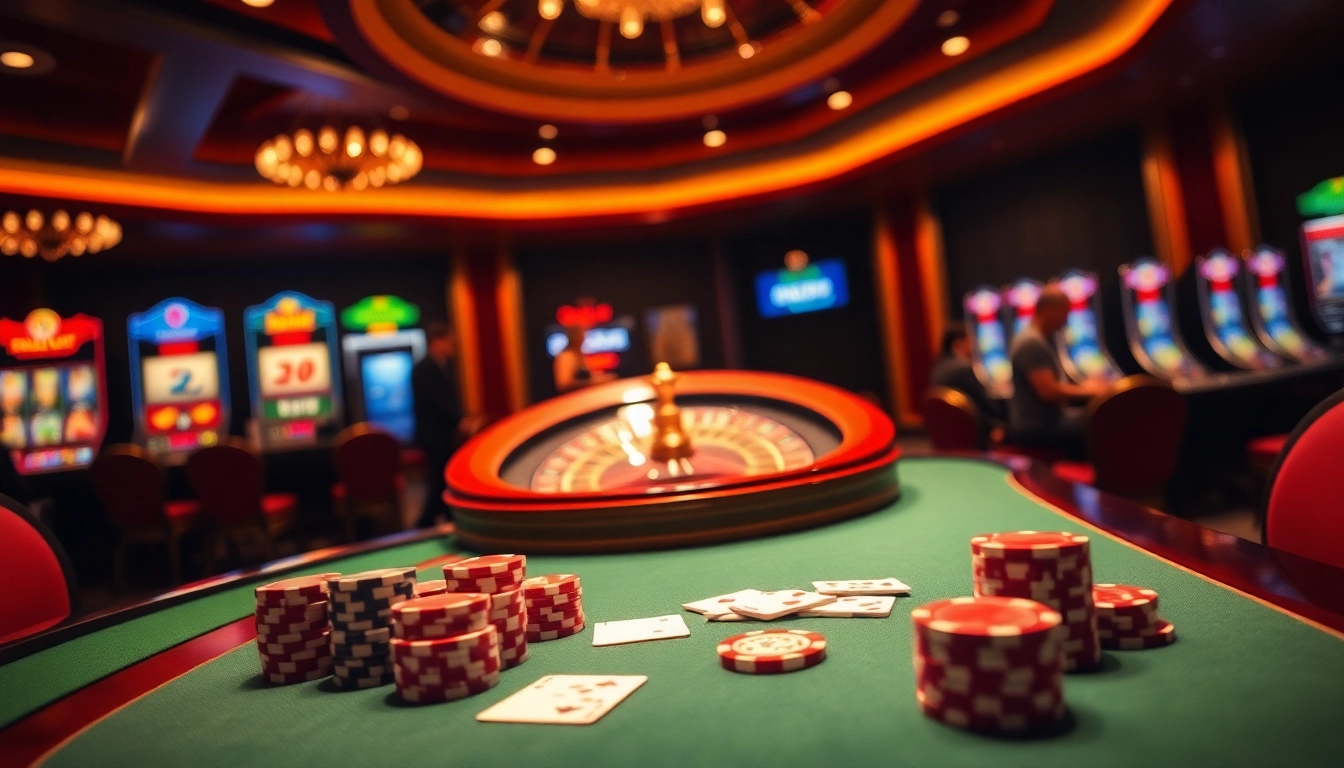 Engaging poker game scene at 13win casino with vibrant gaming elements.