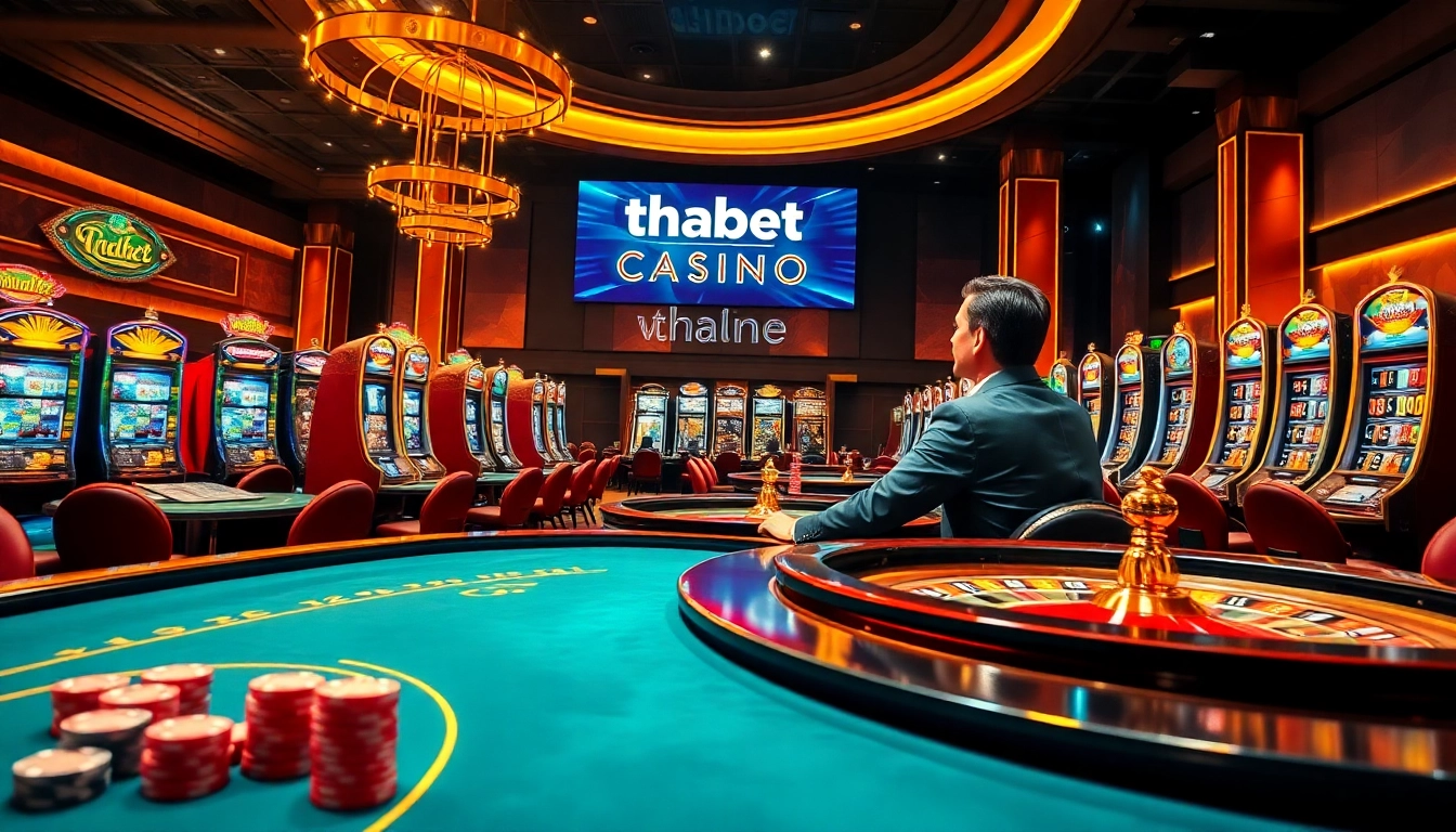 Experience the thrill of online gaming at thabet.com with vibrant casino visuals and engaging gameplay.