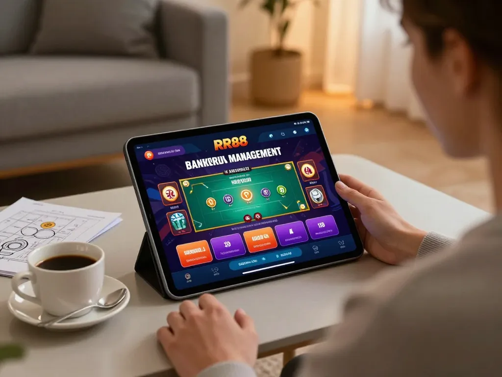 Engaging user playing on https://rr88co.net/ casino app in a cozy home setting.