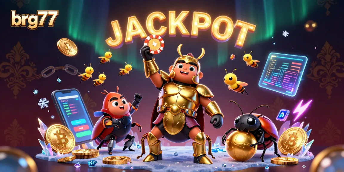 Engage with brg77's thrilling jackpot experience featuring 3D cartoon characters celebrating wins.