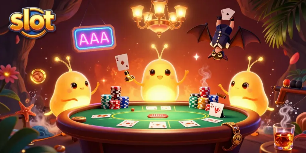 Mainkan slot di dunia menggairahkan bersama karakter lucu dalam kasino bertema gua yang penuh cahaya.