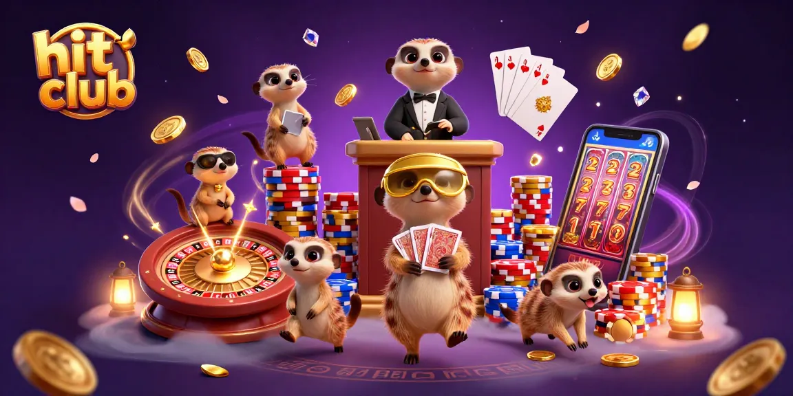 Experience the thrill of hit club gaming with a lively meerkat casino scene filled with action.