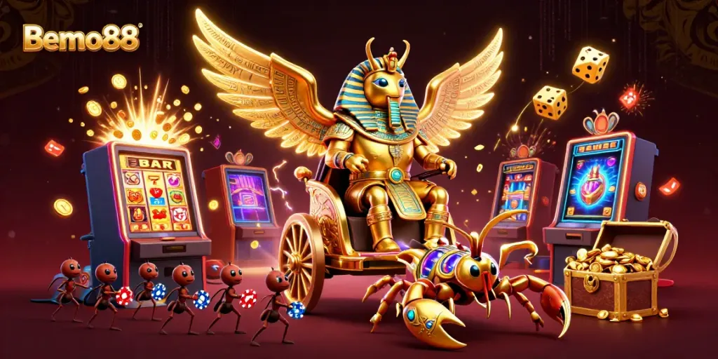 Engage with Bemo88's immersive online casino experience featuring vibrant graphics and dynamic elements.