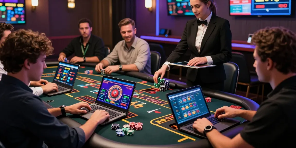 Players engaged in casinos that accept credit cards, enjoying games and vibrant interfaces.