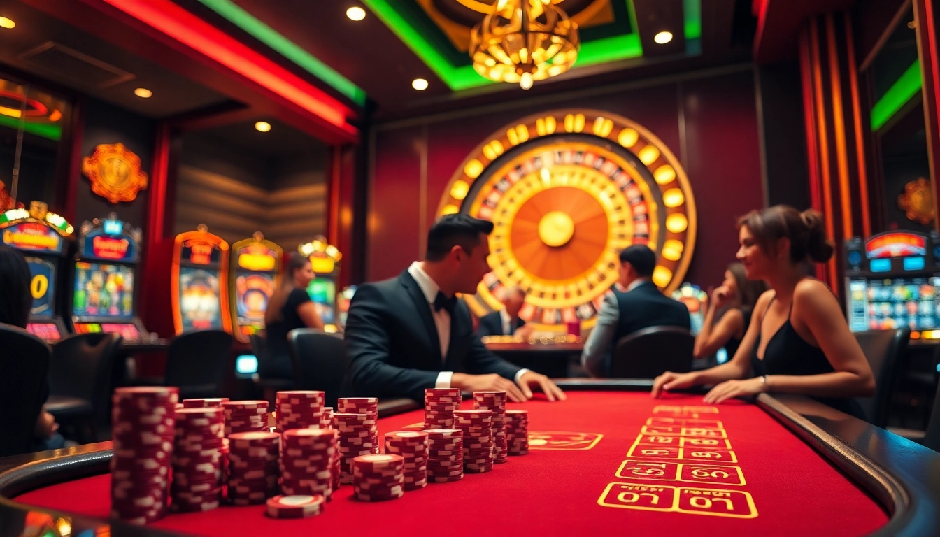 Experience the excitement of 99OK with players enjoying poker and vibrant casino elements.