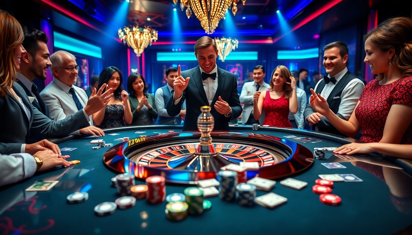 Experience the excitement of 13Win with lively gaming at a luxurious casino table.