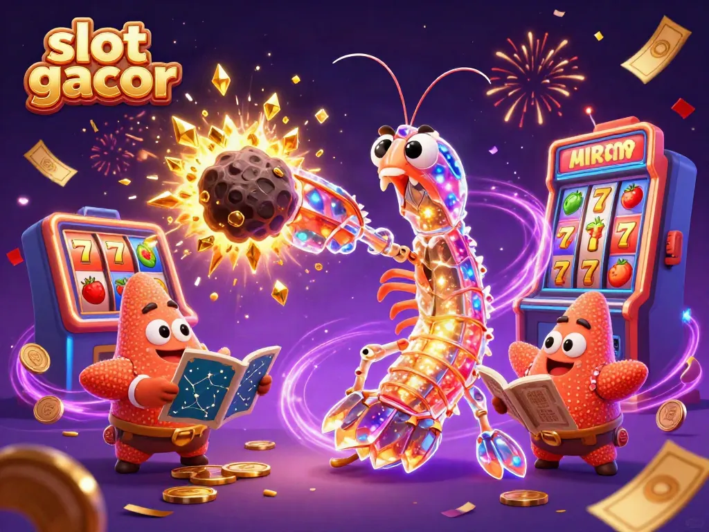 Experience the excitement of slot gacor with dynamic samurai shrimp and casino elements.